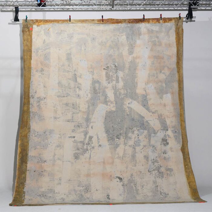 #3234 Fabric two sided brown/beige canvas and grey concrete backside